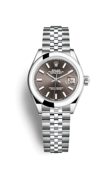 Rolex 279160-0009 : Lady-Datejust 28 Stainless Steel Domed / Jubilee / Dark Grey