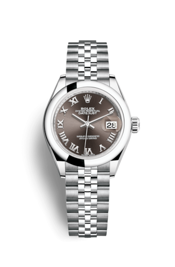 Rolex 279160-0011 : Lady-Datejust 28 Stainless Steel Domed / Jubilee / Dark Grey Roman
