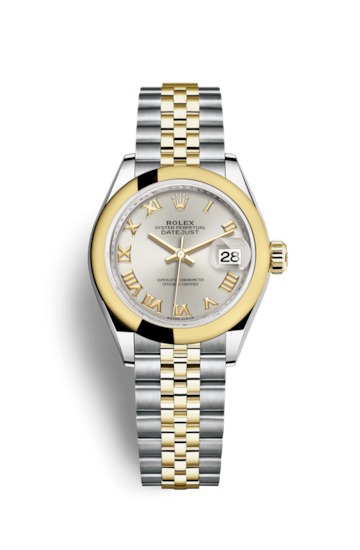Rolex 279163-0005 : Lady-Datejust 28 Rolesor Yellow Domed / Jubilee / Silver Roman