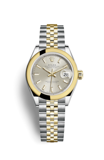 Rolex 279163-0019 : Lady-Datejust 28 Rolesor Yellow Domed / Jubilee / Silver