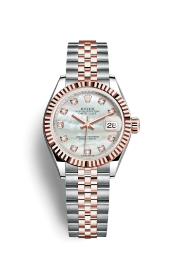 Rolex 279171-0013 : Lady-Datejust 28 Rolesor Rose Fluted / Jubilee / MOP