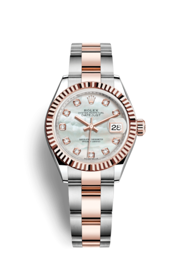 Rolex 279171-0014 : Lady-Datejust 28 Rolesor Rose Fluted / Oyster / MOP