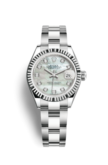 Rolex 279174-0010 : Lady-Datejust 28 Stainless Steel Fluted / MOP / Oyster