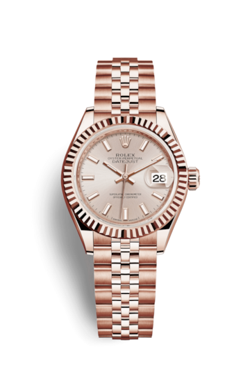 Rolex 279175-0003 : Lady-Datejust 28 Everose Fluted / Jubilee / Sundust