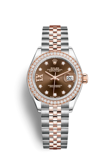 Rolex 279381RBR-0003 : Lady-Datejust 28 Rolesor Rose Diamond / Jubilee / Chocolate Diamond