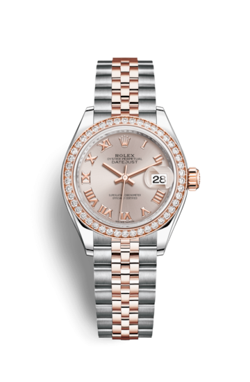 Rolex 279381rbr-0005 : Lady-Datejust 28 Rolesor Rose Diamond / Jubilee / Sundust Roman
