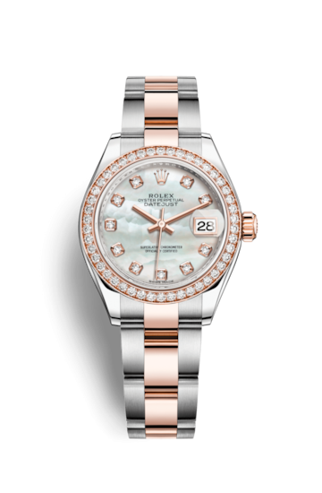 Rolex 279381RBR-0014 : Lady-Datejust 28 Rolesor Everose Diamond / Oyster / MOP