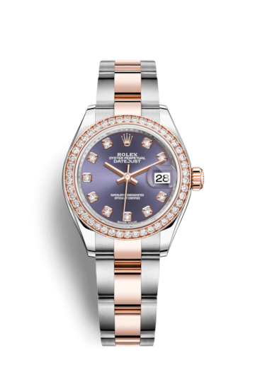 Rolex 279381rbr-0016 : Lady-Datejust 28 Rolesor Rose Diamond / Jubilee / Aubergine Diamond