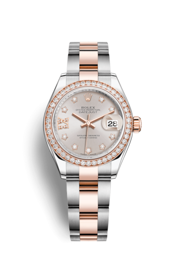Rolex 279381rbr-0020 : Lady-Datejust 28 Rolesor Rose Diamond / Oyster / Sundust Diamond