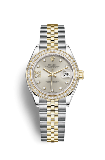 Rolex 279383RBR-0003 : Lady-Datejust 28 Rolesor Yellow Diamond / Jubilee / Silver Diamond