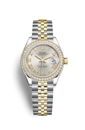 Rolex 279383RBR-0005 : Lady-Datejust 28 Rolesor Yellow Diamond / Jubilee / Silver Roman