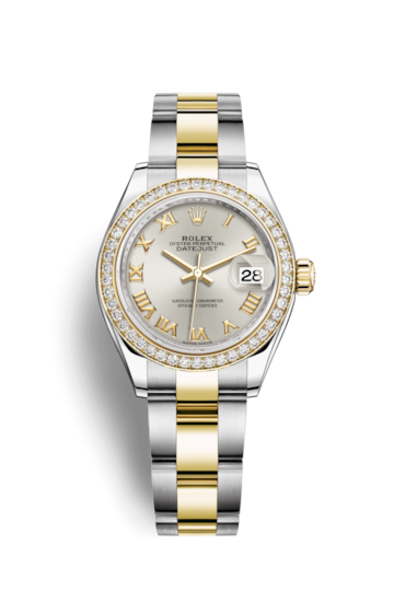 Rolex 279383RBR-0006 : Lady-Datejust 28 Rolesor Yellow Diamond / Oyster / Silver Roman