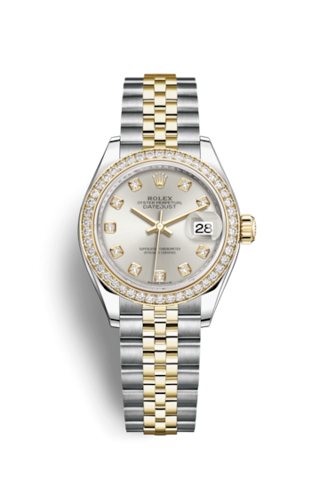 Rolex 279383RBR-0007 : Lady-Datejust 28 Rolesor Yellow Diamond / Jubilee / Silver Diamond