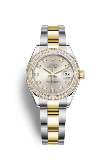 Rolex 279383RBR-0008 : Lady-Datejust 28 Rolesor Yellow Diamond / Oyster / Silver Diamond