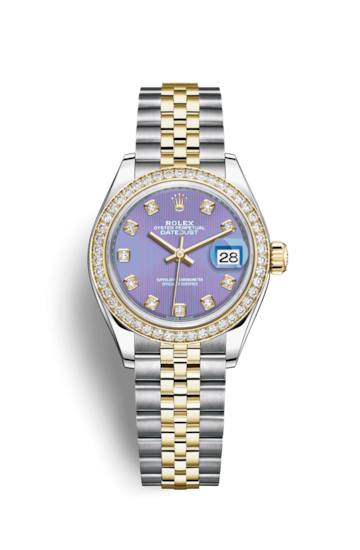 Rolex 279383rbr-0015 : Lady-Datejust 28 Rolesor Yellow Diamond / Jubilee / Lavender Diamond