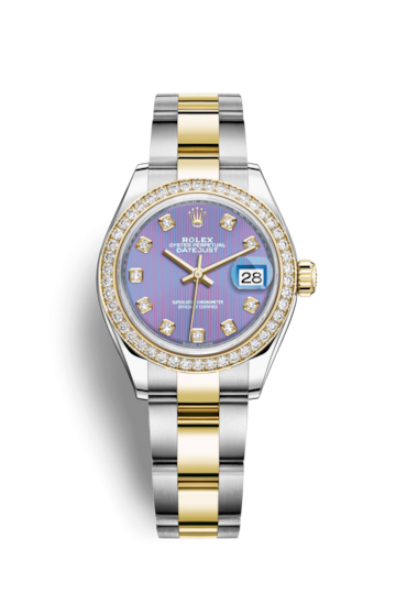 Rolex 279383rbr-0016 : Lady-Datejust 28 Rolesor Yellow Diamond / Oyster / Lavender Diamond