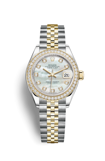 Rolex 279383RBR-0019 : Lady-Datejust 28 Rolesor Yellow Diamond / Jubilee / MOP