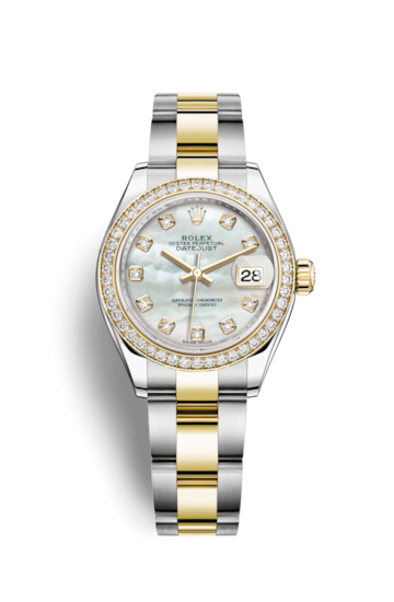 Rolex 279383RBR-0020 : Lady-Datejust 28 Rolesor Yellow Diamond / Oyster / MOP