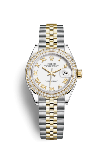 Rolex 279383RBR-0023 : Lady-Datejust 28 Rolesor Yellow Diamond / Jubilee / White Roman