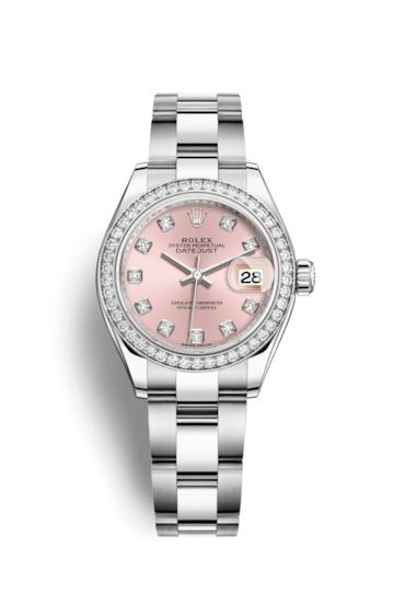 Rolex 279384RBR-0004 : Lady-Datejust 28 Stainless Steel / Diamond / Pink - Diamond / Oyster