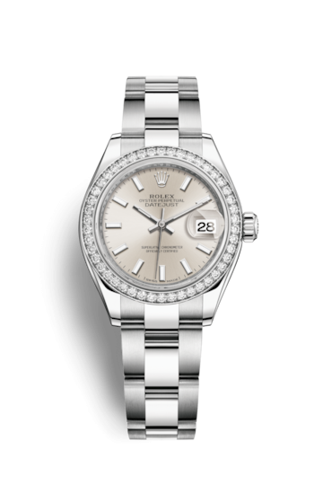 Rolex 279384RBR-0008 : Lady-Datejust 28 Stainless Steel / Diamond / Silver / Oyster