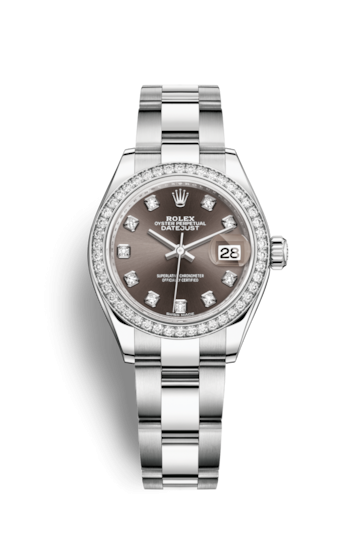 Rolex 279384RBR-0018 : Lady-Datejust 28 Stainless Steel / Diamond / Grey - Diamond / Oyster