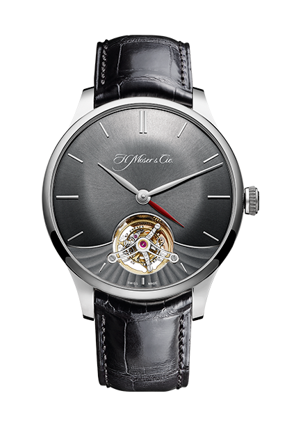 H. Moser & Cie 2802-0200 : Venturer Tourbillon Dual Time, White Gold, Ardoise Dial