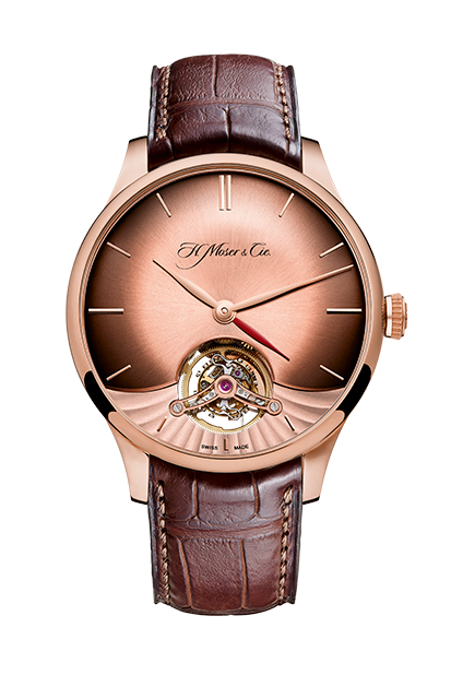 H. Moser & Cie 2802-0400 : Venturer Tourbillon Dual Time, Red Gold, Red Gold Fumé Dial