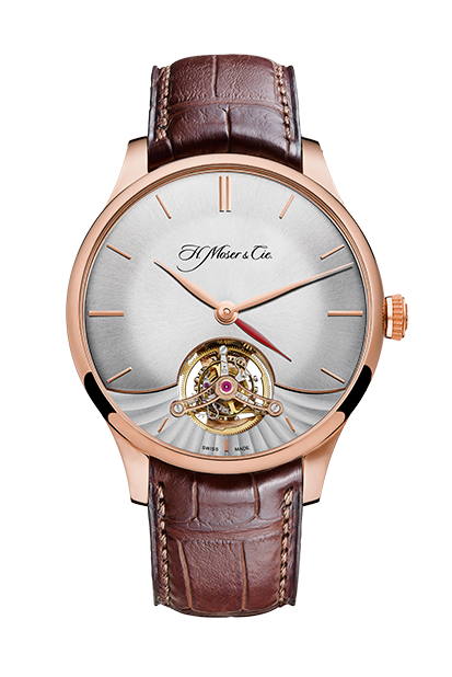 H. Moser & Cie 2802-0401 : Venturer Tourbillon Dual Time, Red Gold, Argenté Dial