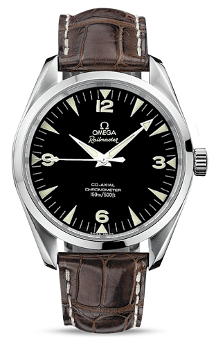 Omega 2802.52.37 : Seamaster Aqua Terra 150M Co-Axial 42.2 Railmaster / Brown Alligator