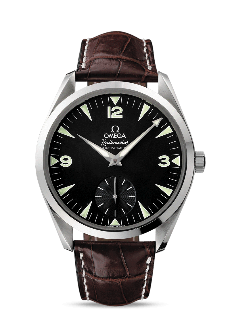 Omega 2806.52.37 : Seamaster Aqua Terra 150M Hand Wound 49.2 Railmaster Stainless Steel / Brown Alligator