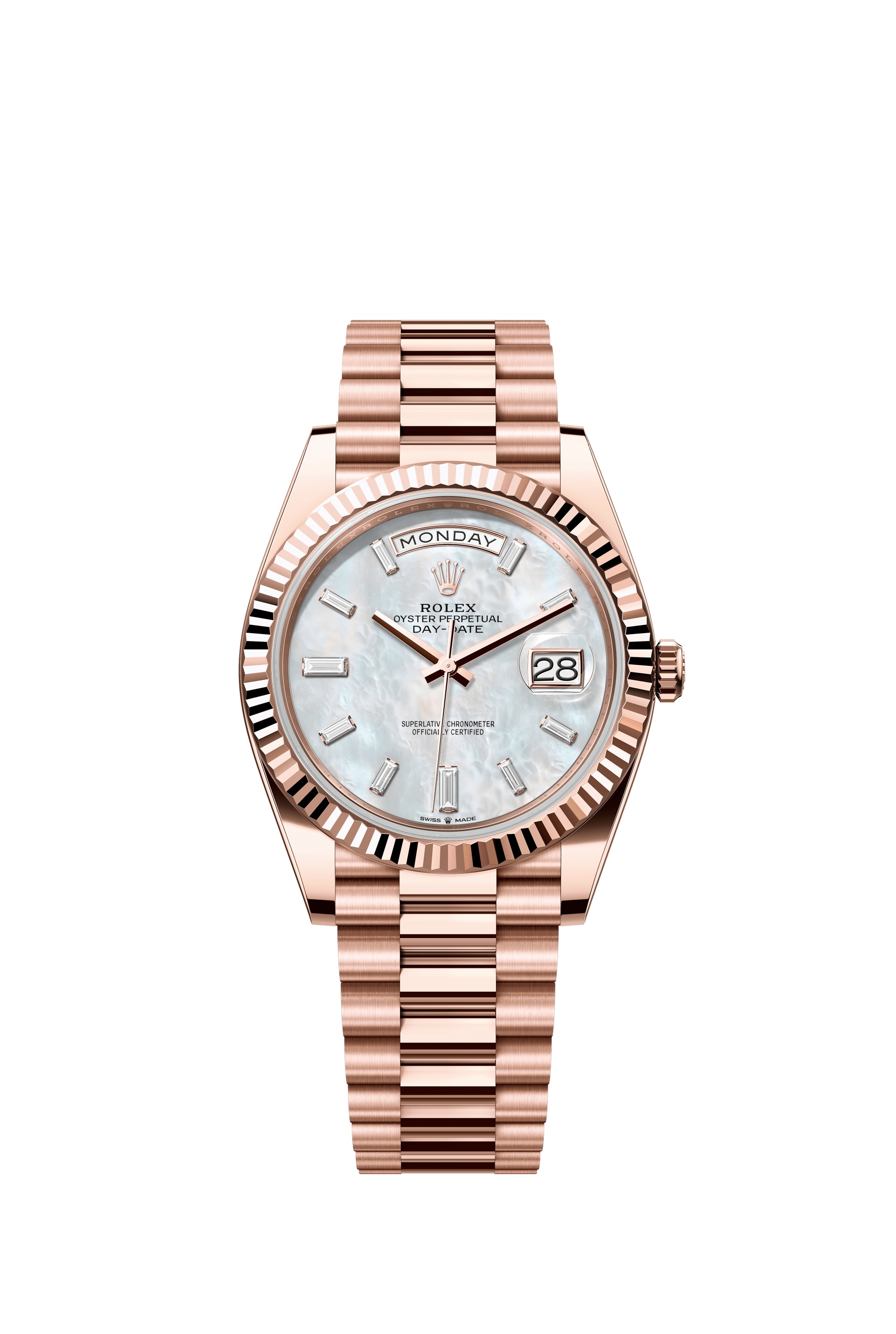 Rolex 28235-0056 : Day-Date 40 Everose / MOP - Baguette