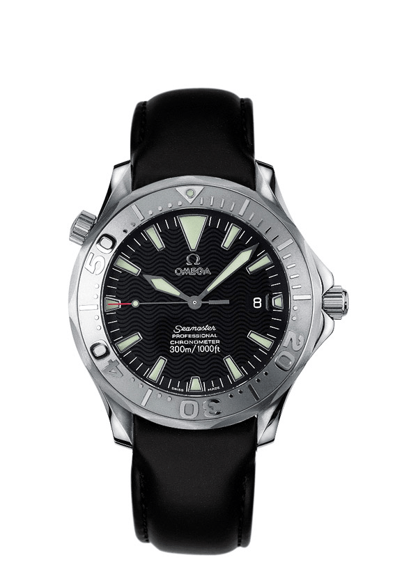 Omega 2830.50.91 : Seamaster Diver 300M Automatic 41 Stainless Steel / White Gold / Black / Leather