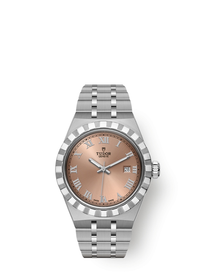 Tudor 28300-0008 : Royal Date 28 Stainless Steel / Salmon - Roman