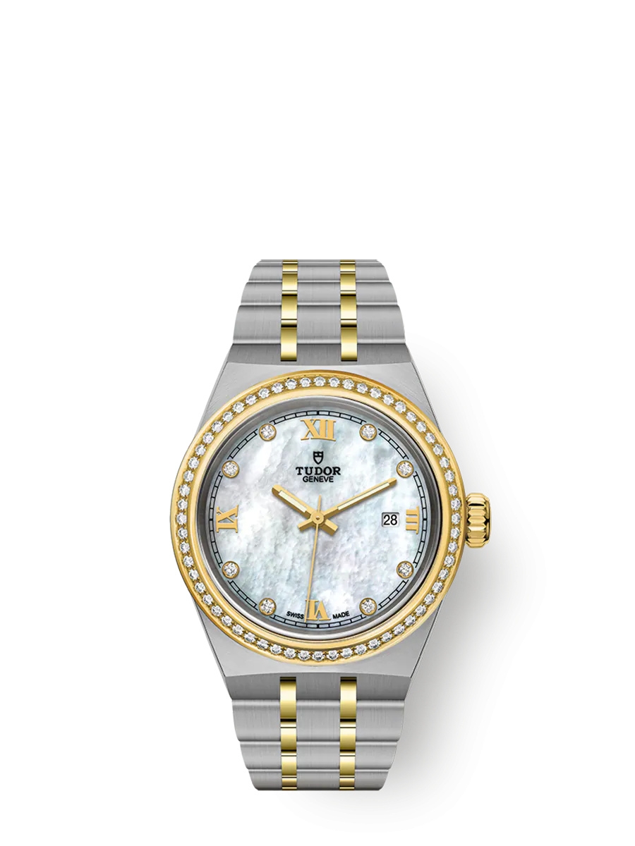Tudor 28323-0001 : Royal Date 28 Stainless Steel - Yellow Gold - Diamond / MOP