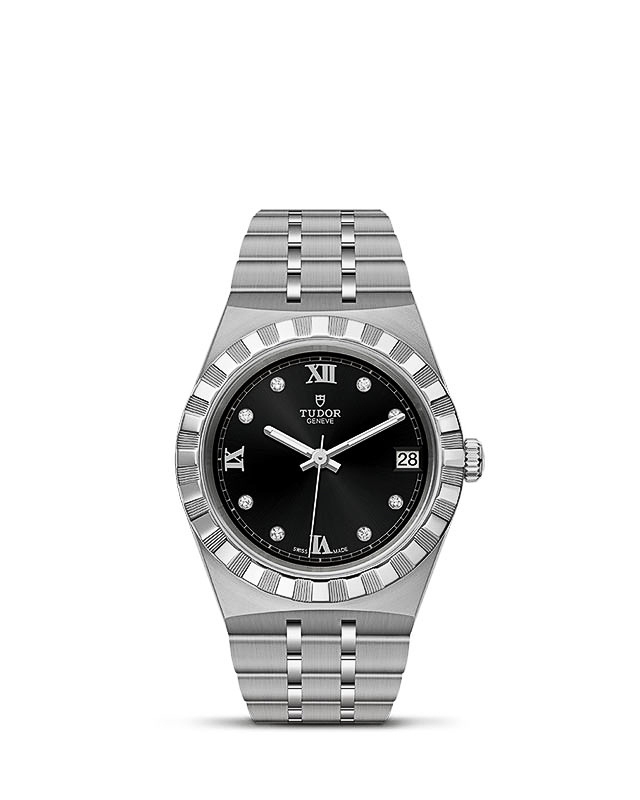 Tudor 28400-0004 : Royal Date 34 Stainless Steel / Black - Diamond