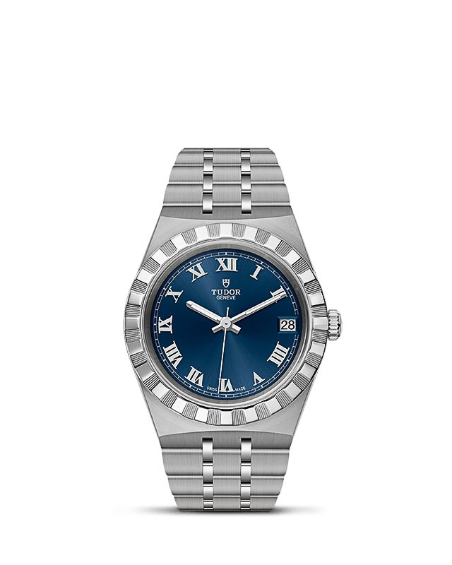 Tudor 28400-0006 : Royal Date 34 Stainless Steel / Blue - Roman
