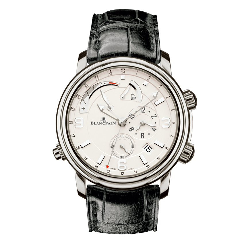 Blancpain 2841-1542-53B : Léman Réveil GMT White Gold / Opaline / Alligator