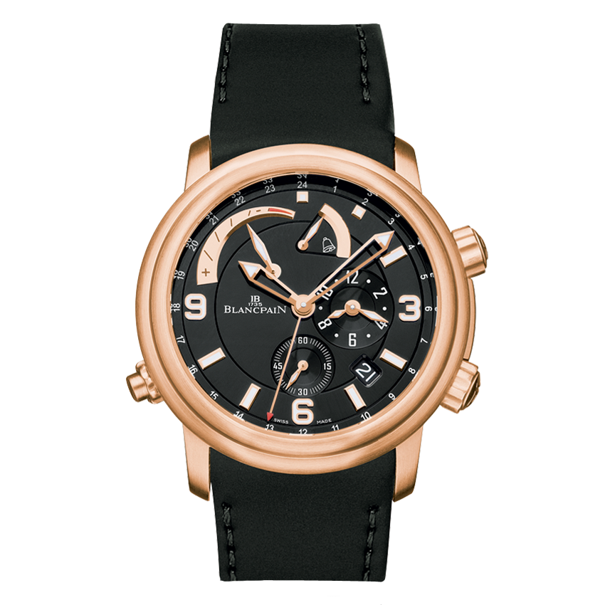 Blancpain 2841-36B30-64B : Léman Réveil GMT Red Gold / Black / Rubber