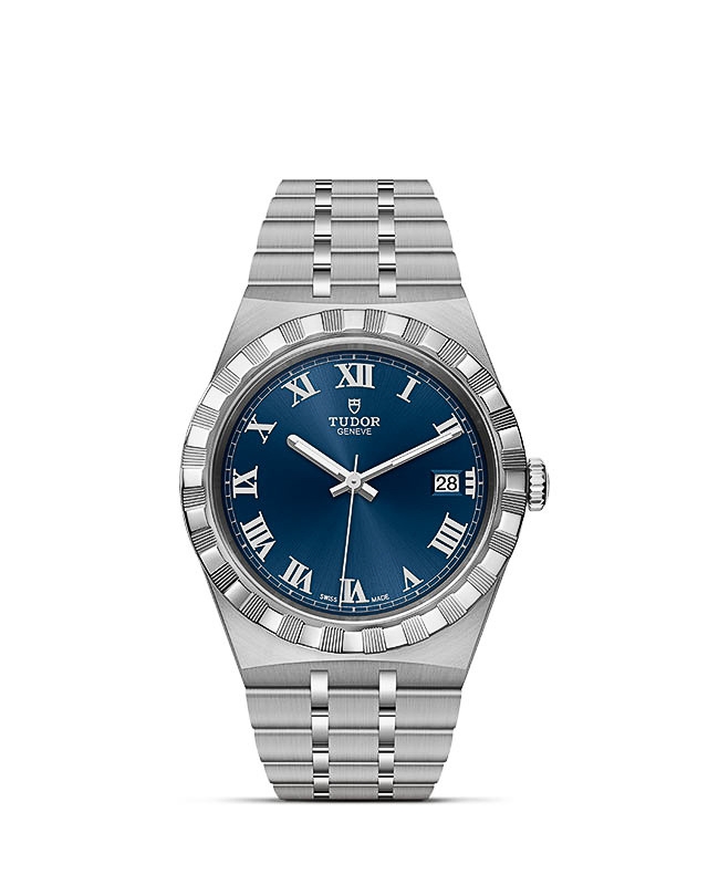 Tudor 28500-0005 : Royal Date 38 Stainless Steel / Blue - Roman