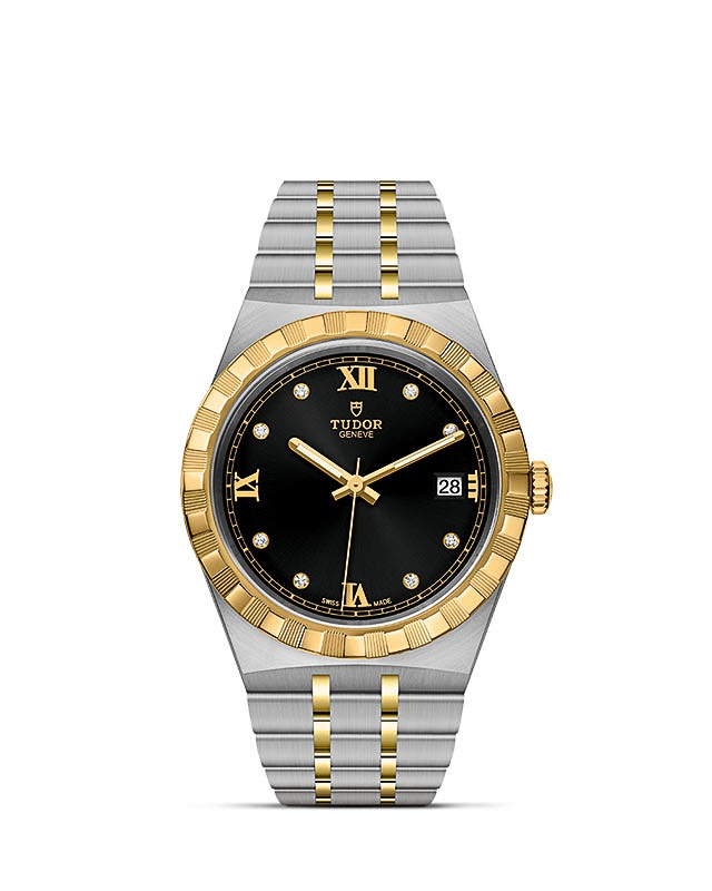Tudor 28503-0004 : Royal Date 38 Stainless Steel / Yellow Gold / Black - Diamond