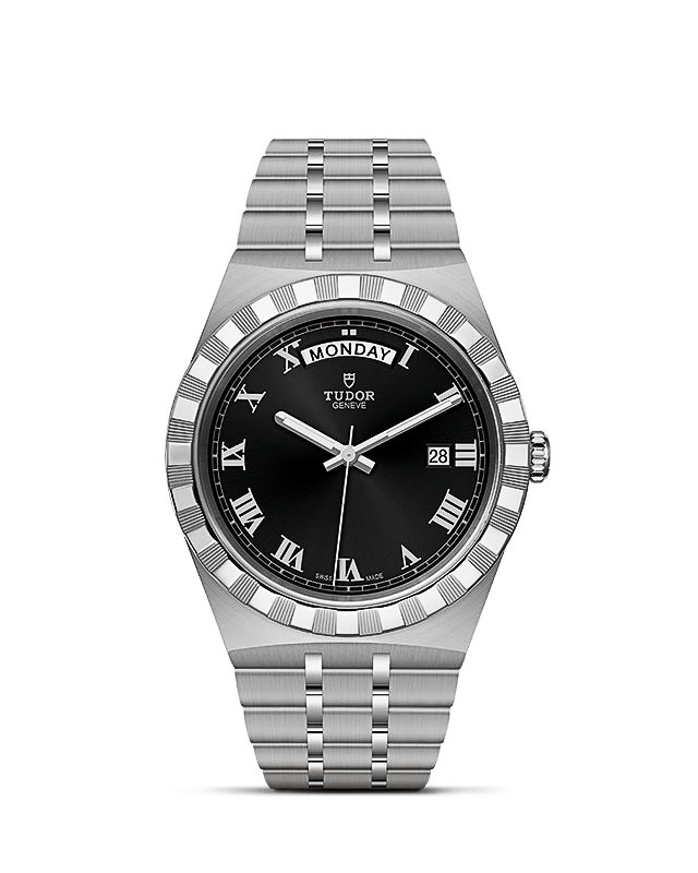 Tudor 28600-0003 : Royal Day-Date 41 Stainless Steel / Black - Roman
