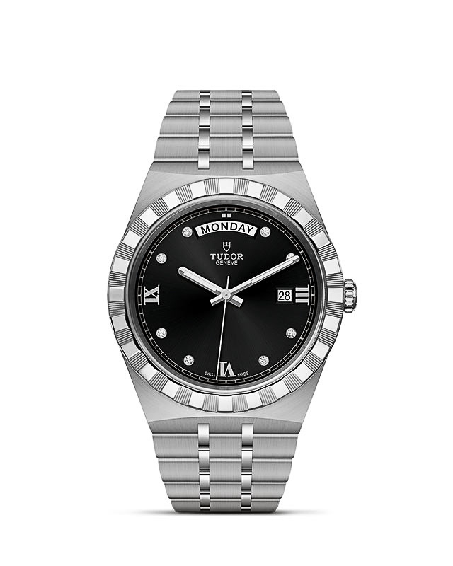 Tudor 28600-0004 : Royal Day-Date 41 Stainless Steel / Black - Diamond