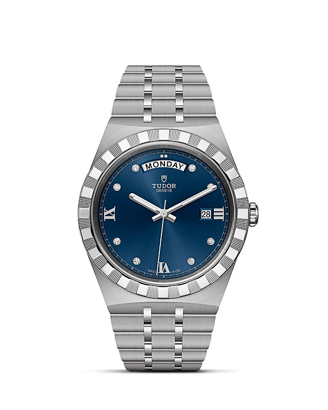 Tudor 28600-0006 : Royal Day-Date 41 Stainless Steel / Blue - Diamond