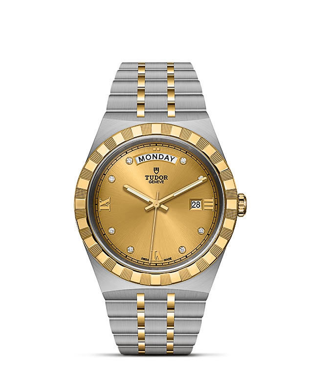 Tudor 28603-0006 : Royal Day-Date 41 Stainless Steel / Yellow Gold / Champagne - Diamond