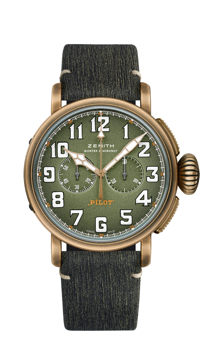 Zenith 29.2430.4069/63.I001 : Pilot Type 20 Chronograph Adventure Bronze / Khaki / Matrix