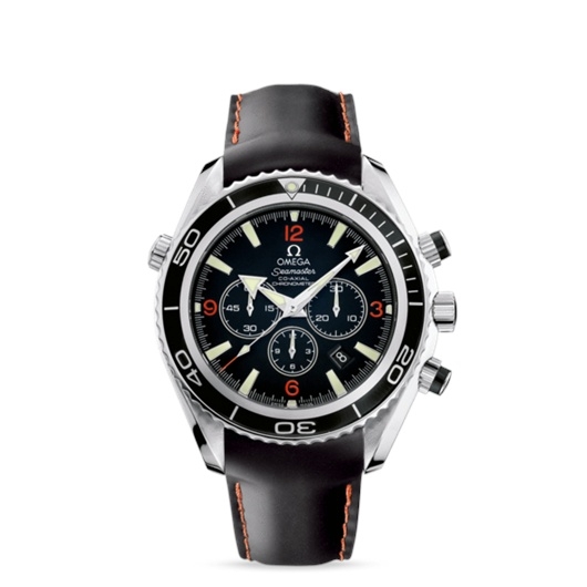 Omega 2910.51.82 : Seamaster Planet Ocean 600M Co-Axia 45.5 Chronograph Stainless Steel / Orange Numerals / Rubber