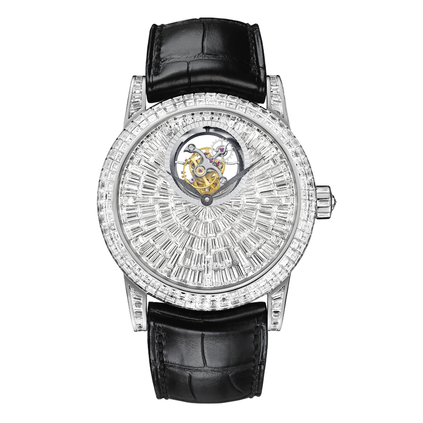 Blancpain 2926A-5222-55B : Léman Tourbillon White Gold / Serti Baguette