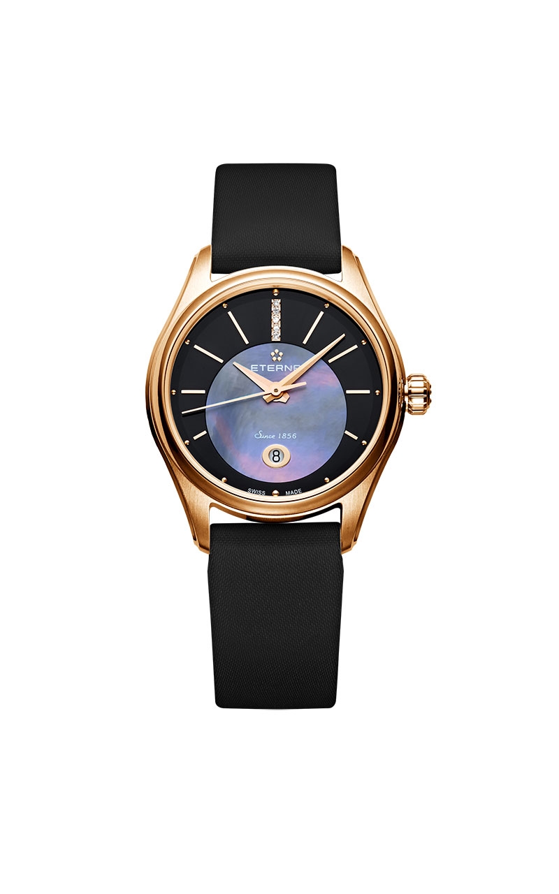 Eterna 2940.56.41.1357 : Avant-Garde Date Lady Two Tone / Black MOP / Strap