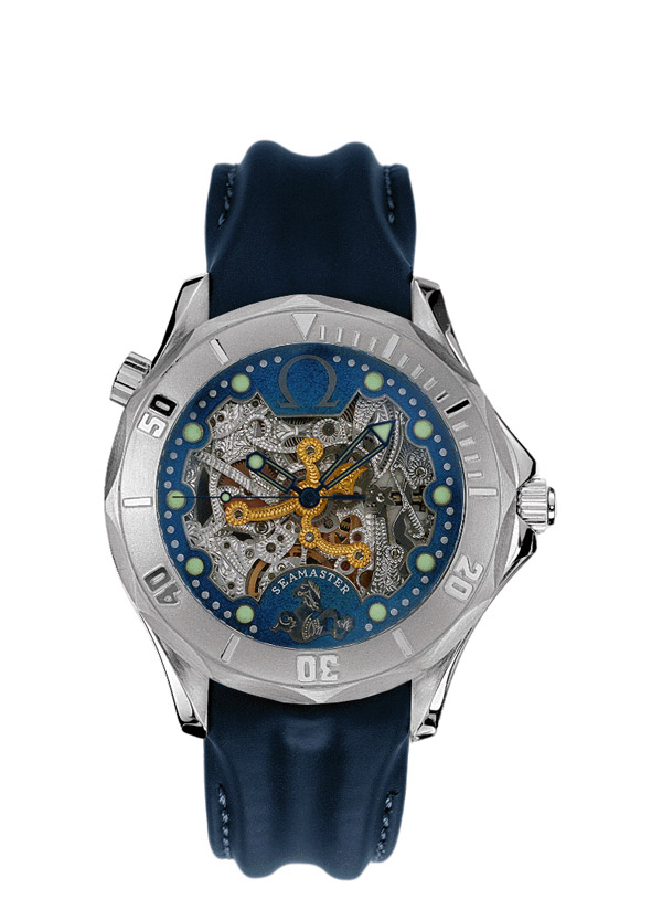 Omega 2942.80.03 : Seamaster Diver 300M Automatic 41 White Gold / Skeleton / Leather / 50th Anniversary